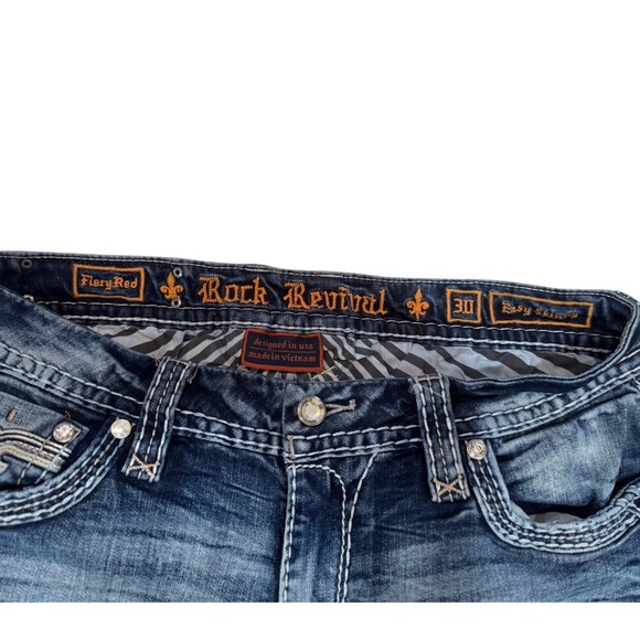 Rock Revival Fiery Red Skinny Jeans - Picture 9 of 15